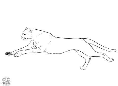 Jumping Cheetah Coloring Page